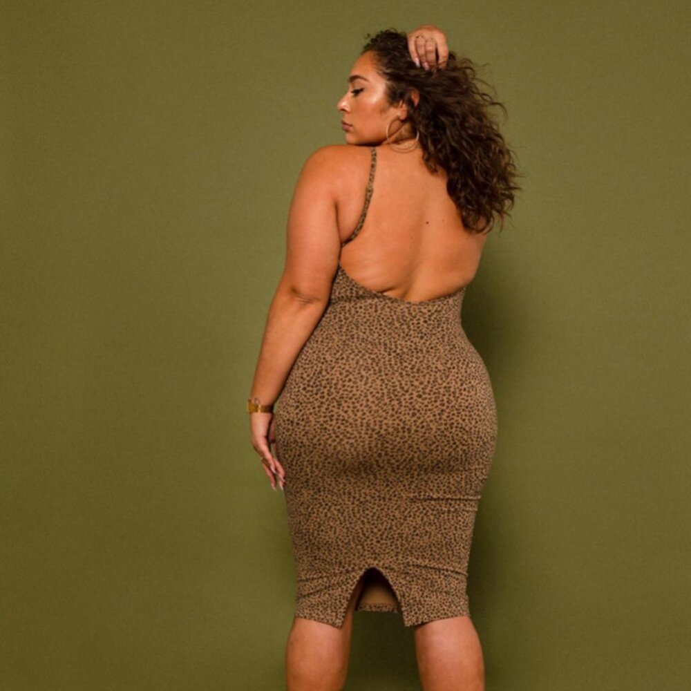 Manners London Nata pencil dress in classic Leopard